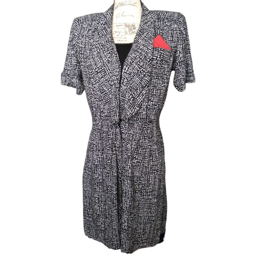 80's Vintage Woman's Power Suit Romper Shoulder Pads By JSJ